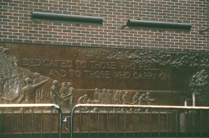 Memorial post at Ground Zero